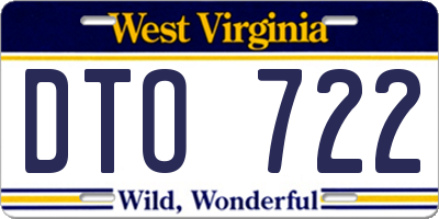 WV license plate DTO722