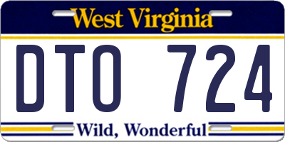 WV license plate DTO724
