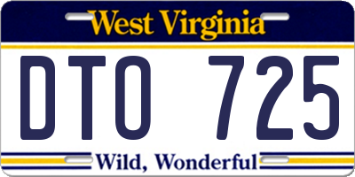 WV license plate DTO725