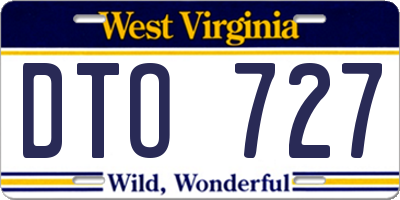 WV license plate DTO727