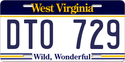 WV license plate DTO729