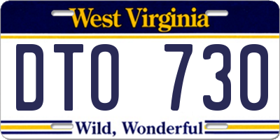 WV license plate DTO730