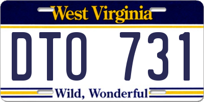 WV license plate DTO731