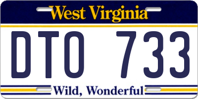 WV license plate DTO733