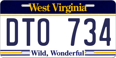 WV license plate DTO734