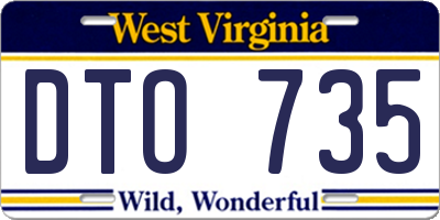 WV license plate DTO735