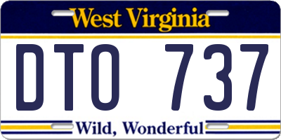 WV license plate DTO737