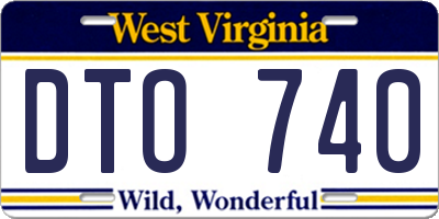 WV license plate DTO740