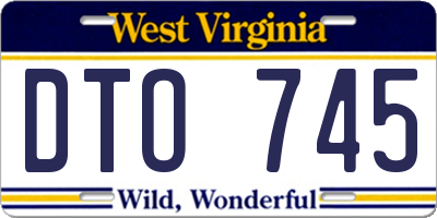 WV license plate DTO745