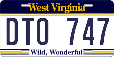 WV license plate DTO747