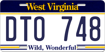 WV license plate DTO748