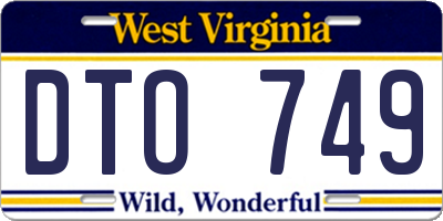 WV license plate DTO749