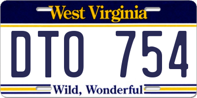 WV license plate DTO754