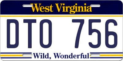 WV license plate DTO756