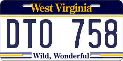 WV license plate DTO758