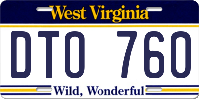 WV license plate DTO760
