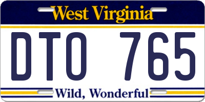 WV license plate DTO765