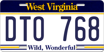 WV license plate DTO768