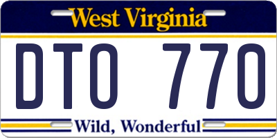WV license plate DTO770