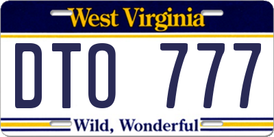 WV license plate DTO777