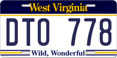 WV license plate DTO778