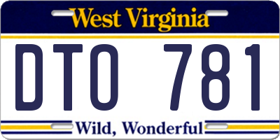 WV license plate DTO781