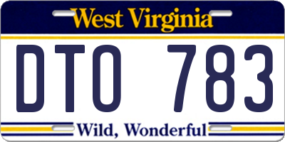 WV license plate DTO783