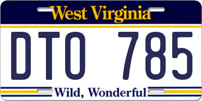 WV license plate DTO785