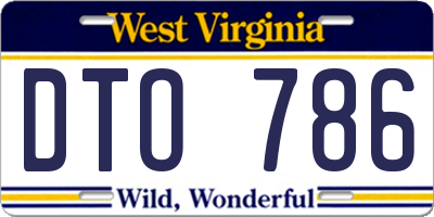 WV license plate DTO786