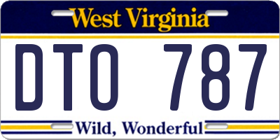 WV license plate DTO787