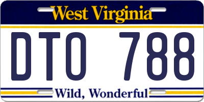 WV license plate DTO788