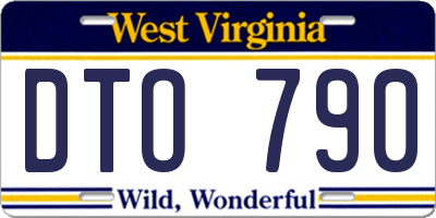 WV license plate DTO790