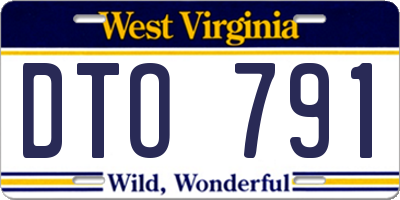 WV license plate DTO791