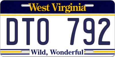 WV license plate DTO792
