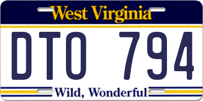 WV license plate DTO794