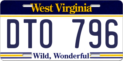 WV license plate DTO796