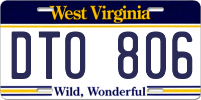 WV license plate DTO806