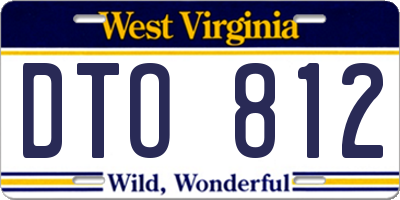 WV license plate DTO812