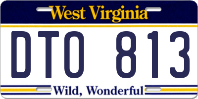 WV license plate DTO813