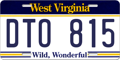 WV license plate DTO815