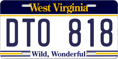 WV license plate DTO818