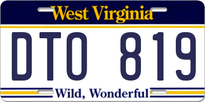 WV license plate DTO819