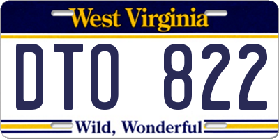 WV license plate DTO822
