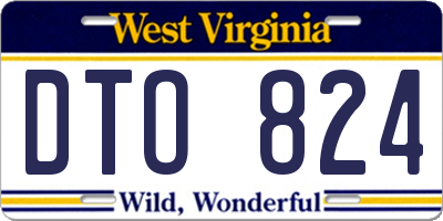 WV license plate DTO824