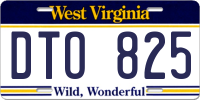 WV license plate DTO825