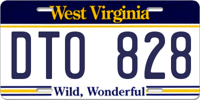 WV license plate DTO828