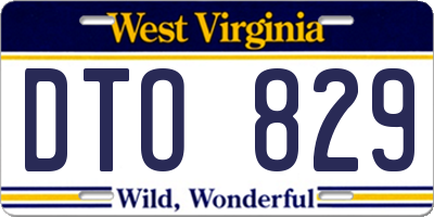 WV license plate DTO829