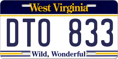 WV license plate DTO833