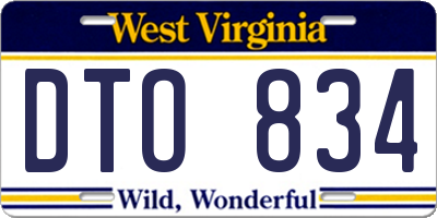 WV license plate DTO834