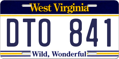 WV license plate DTO841